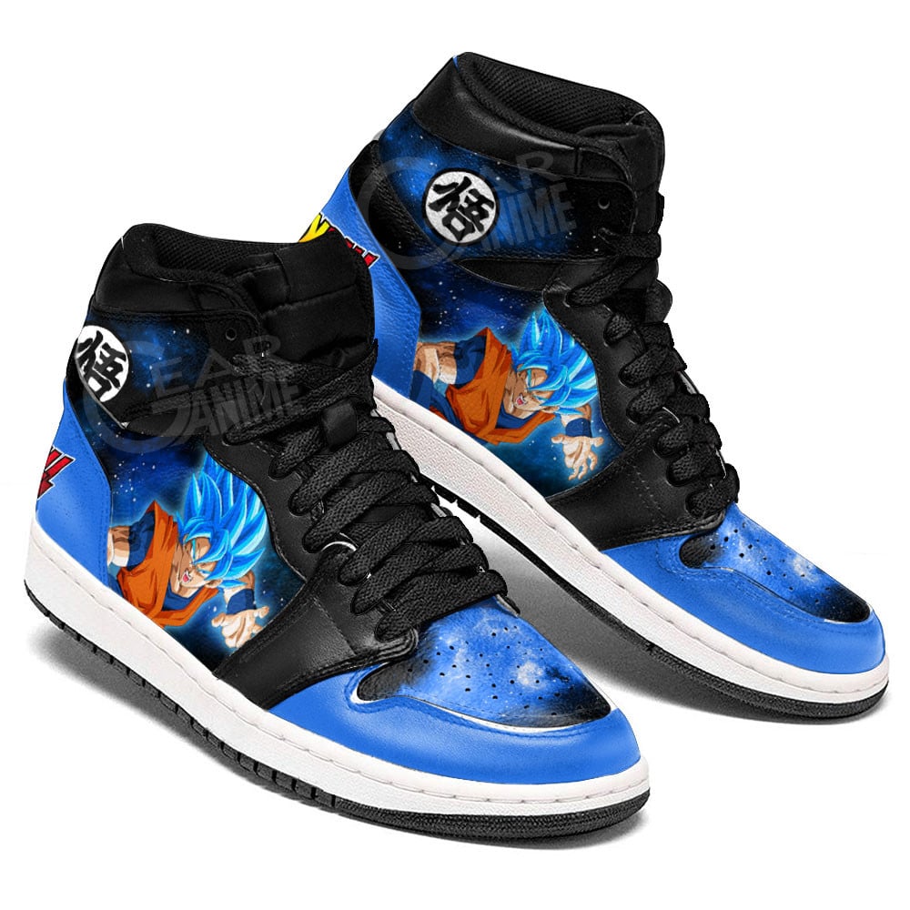 Goku Blue JD1s Sneakers Dragon Ball Anime Shoes Mix Galaxy, Air Jordan Hightop