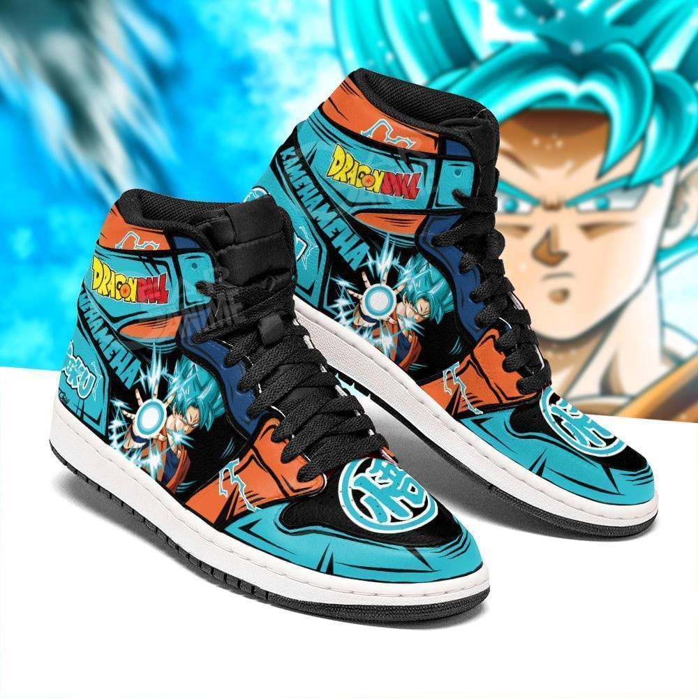 Goku Blue JD1s Sneakers Kamehameha Anime Dragon Ball Shoes, Air Jordan Hightop