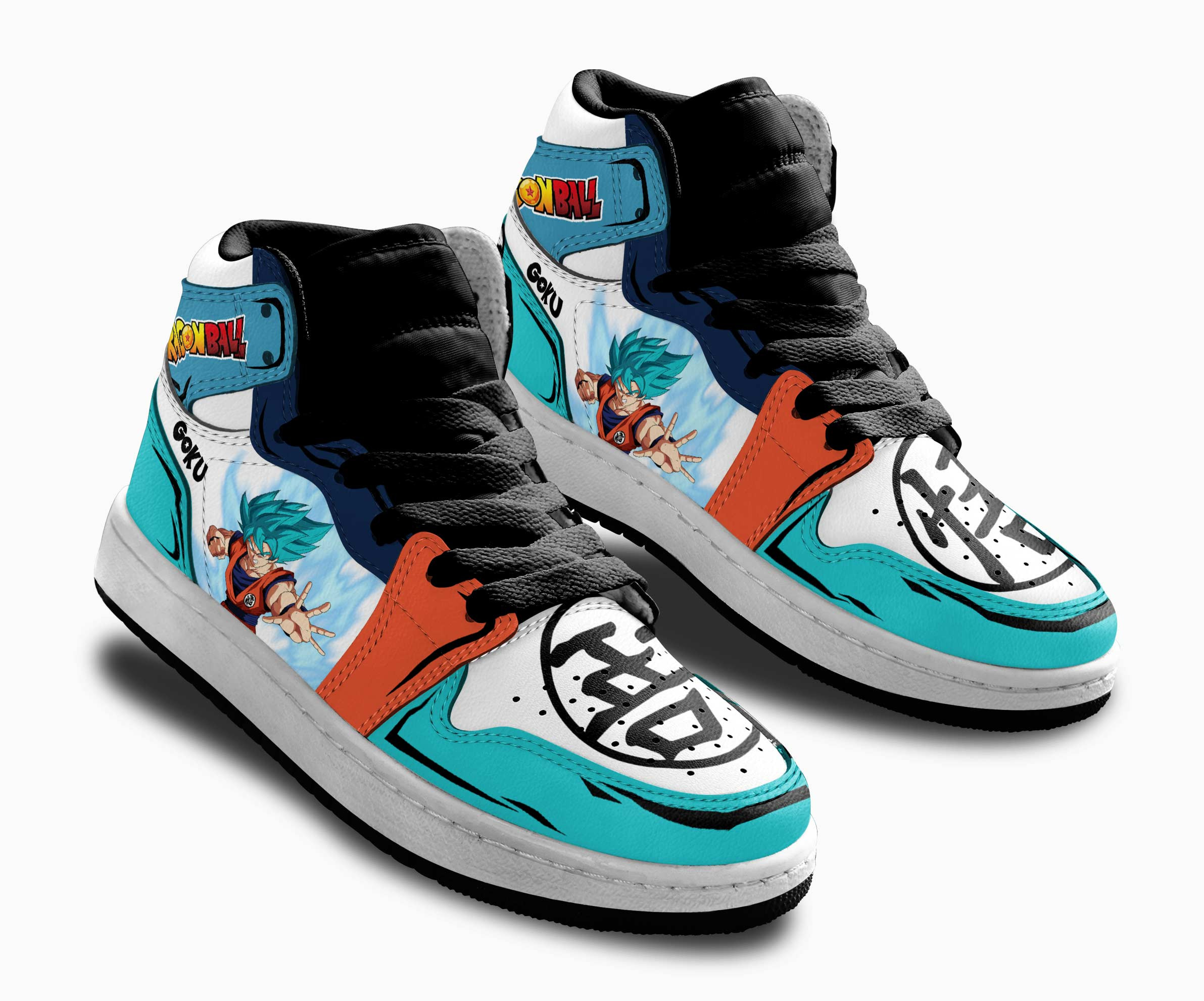 Goku Blue Kids Sneakers Custom Anime Dragon Ball Shoes For Kids