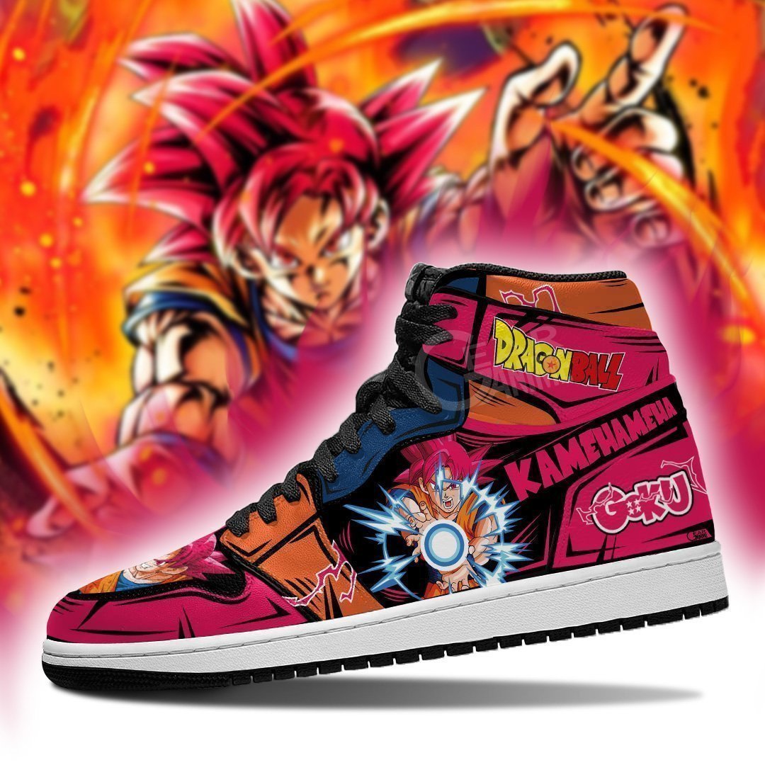 Goku God JD1s Sneakers Kamehameha Anime Dragon Ball Shoes, Air Jordan Hightop