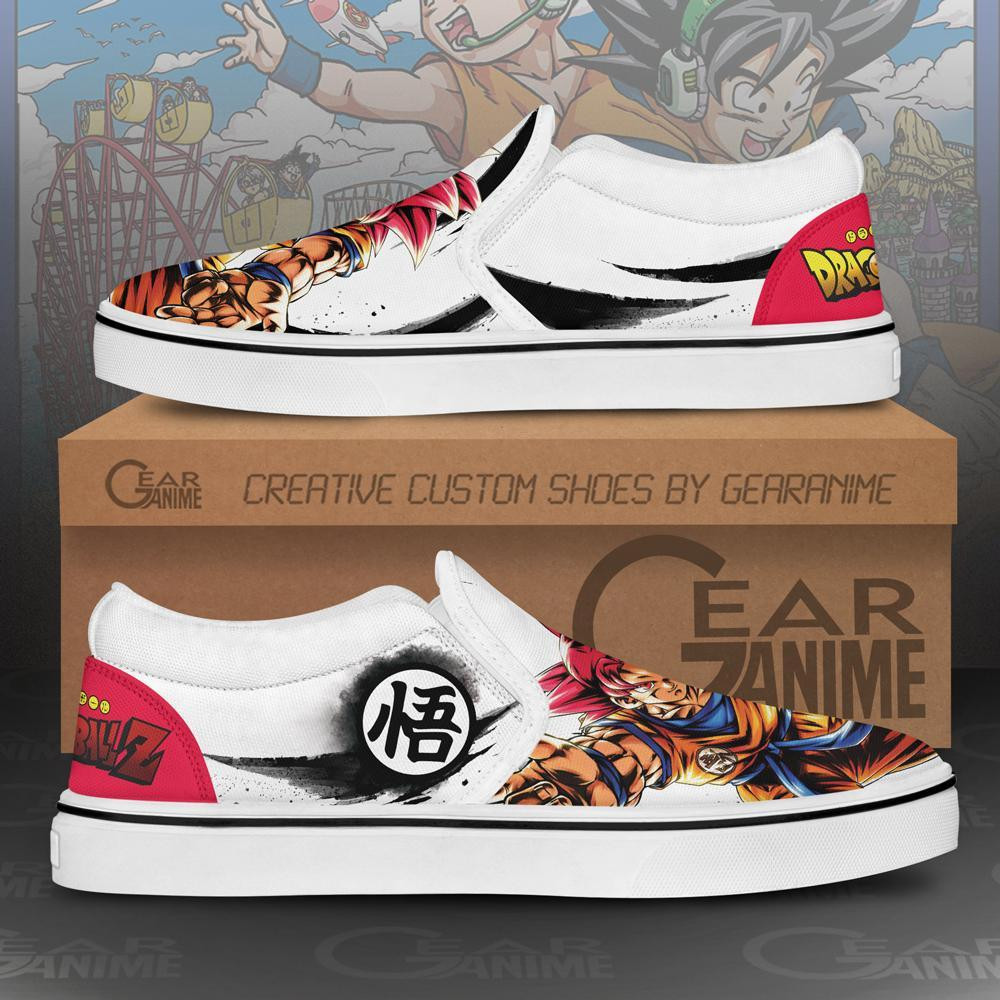 Goku God Slip-On Shoes Canvas Canvas Dragon Ball Custom Anime Shoes