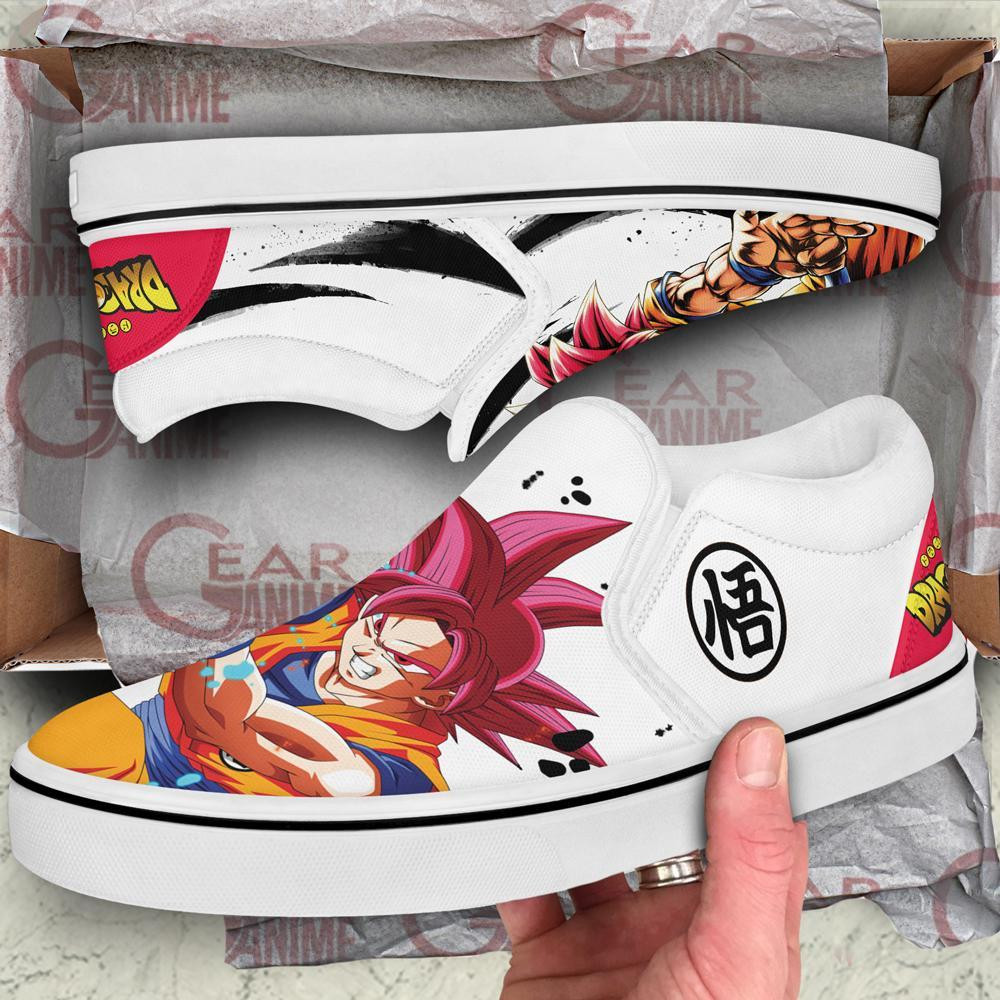 Goku God Slip-On Shoes Canvas Canvas Dragon Ball Custom Anime Shoes