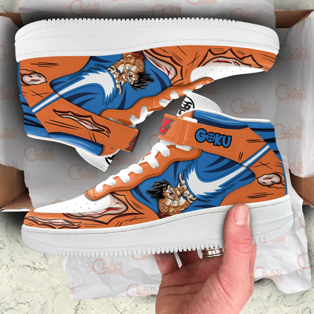 Goku Ki Blast Sneakers Air Mid Custom Dragon Ball Anime Shoes