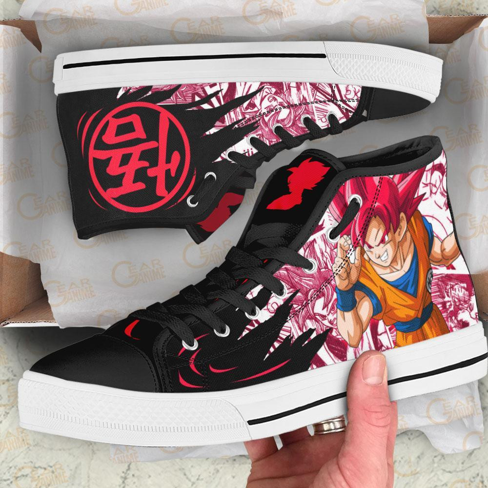 Goku Saiyan God High Top Shoes Custom Manga Anime Dragon Ball Sneakers