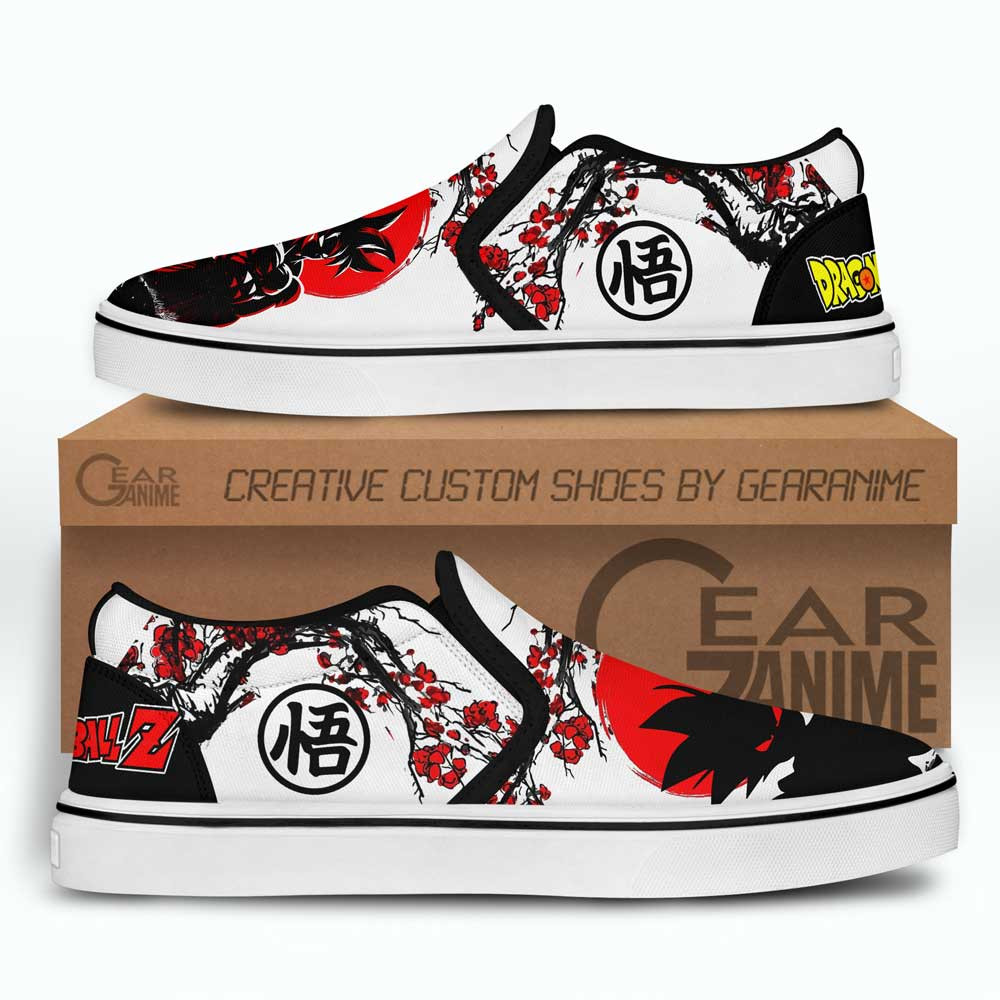 Goku Slip-On Shoes Canvas Custom Japan Style Anime Dragon Ball Shoes