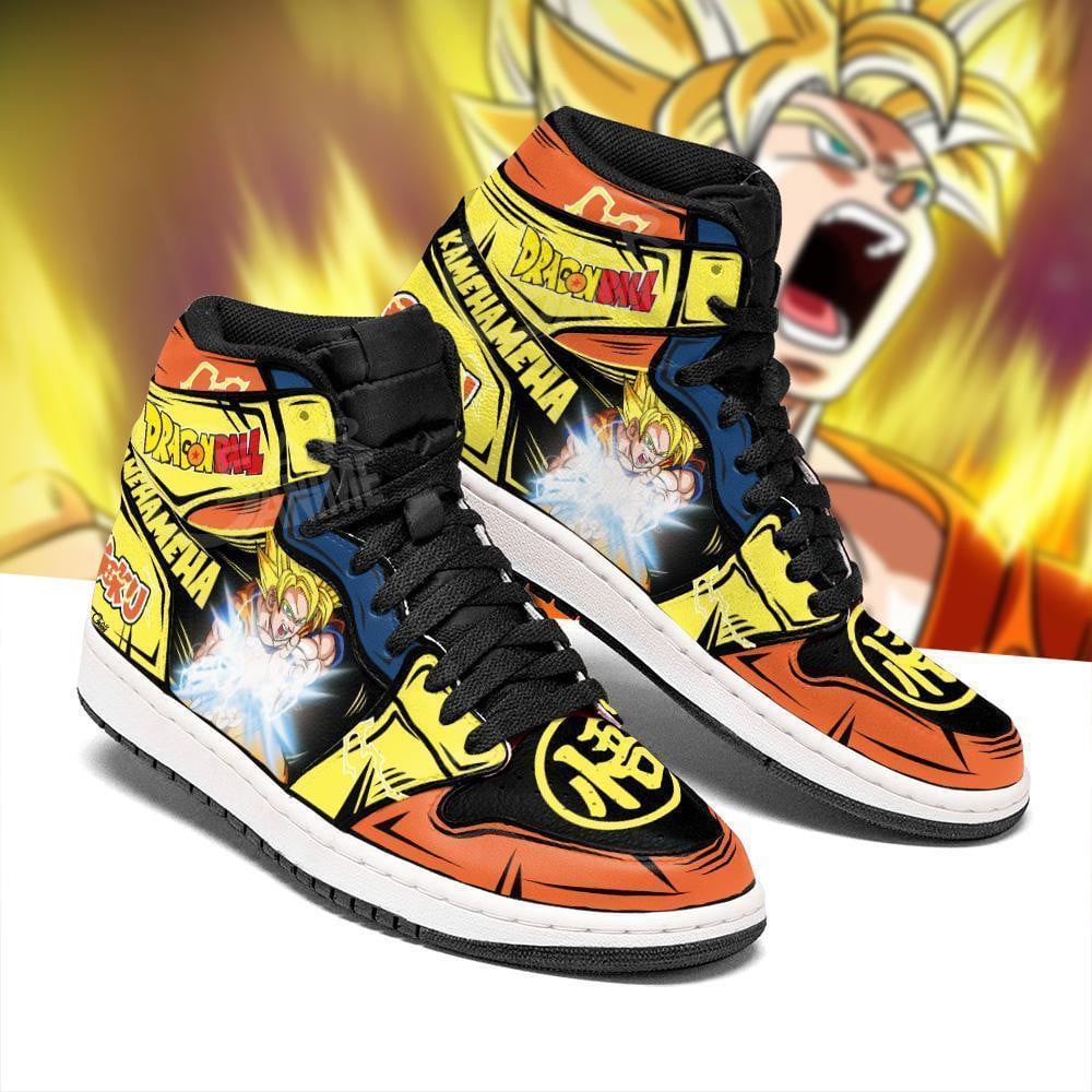 Goku SSJ JD1s Sneakers Kamehameha Anime Dragon Ball Shoes, Air Jordan Hightop