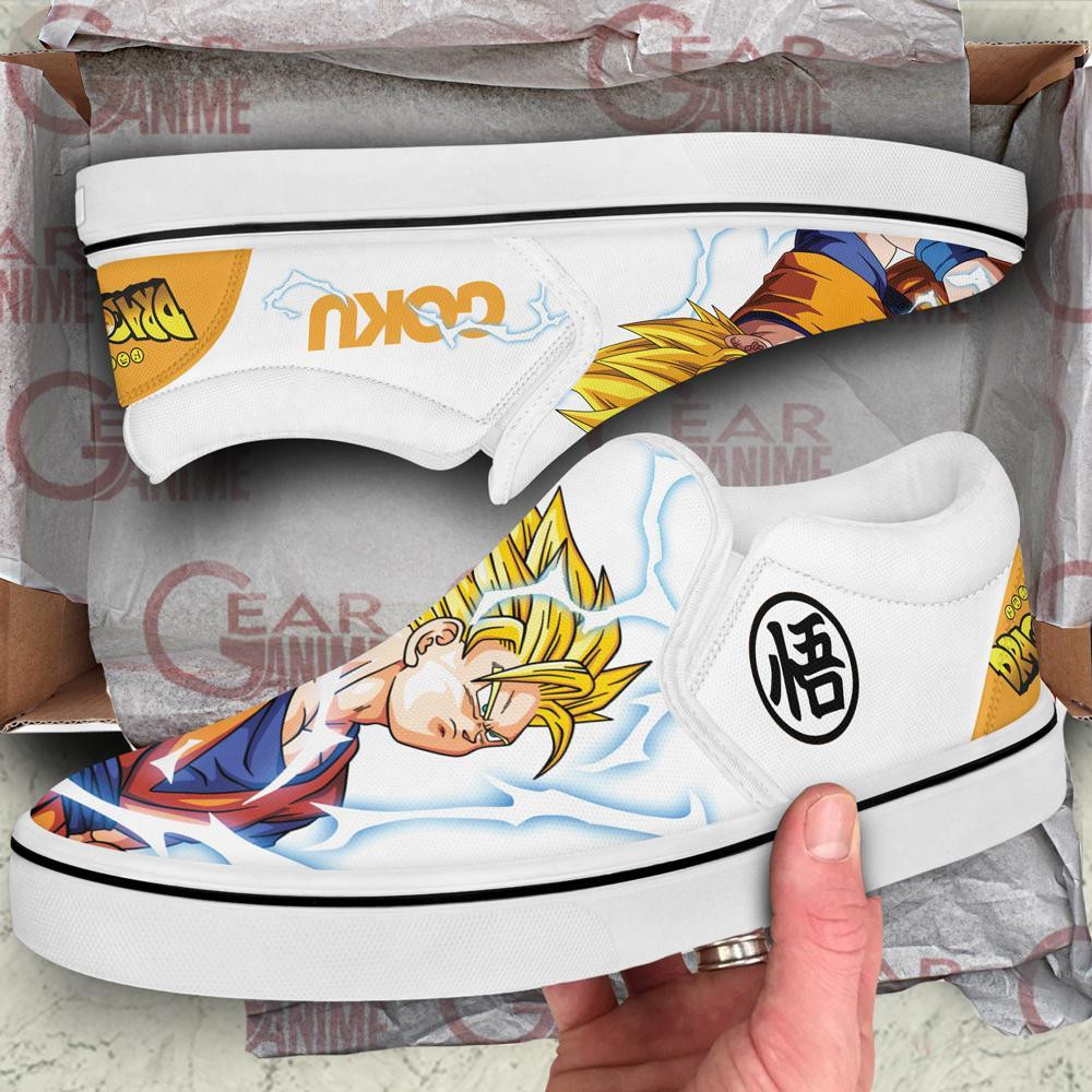 Goku SSJ Slip-On Shoes Canvas Canvas Dragon Ball Custom Anime Shoes