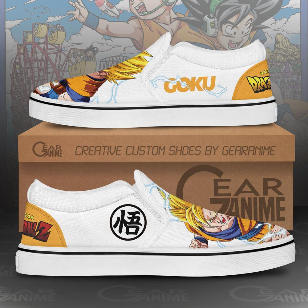 Goku SSJ Slip-On Shoes Canvas Canvas Dragon Ball Custom Anime Shoes