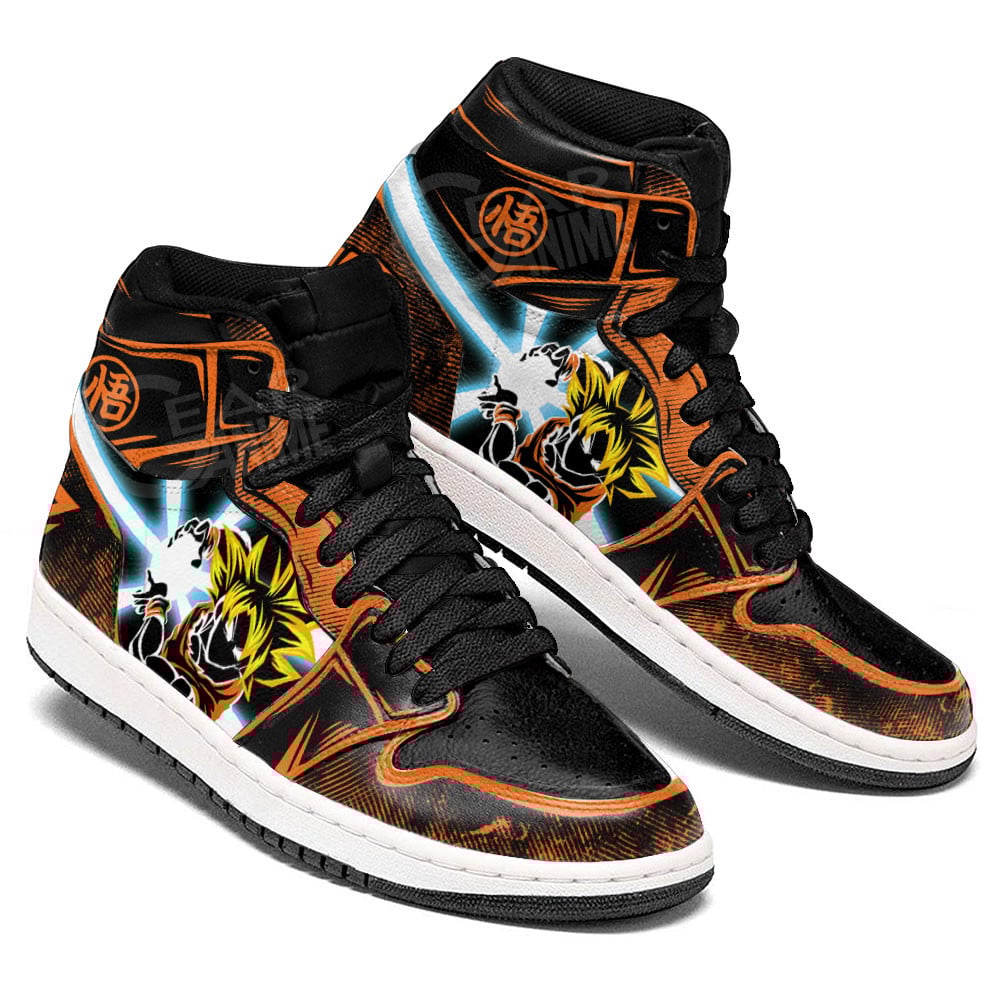 Goku Super Saiyan JD1s Sneakers Dragon Ball Anime Shoes, Air Jordan Hightop