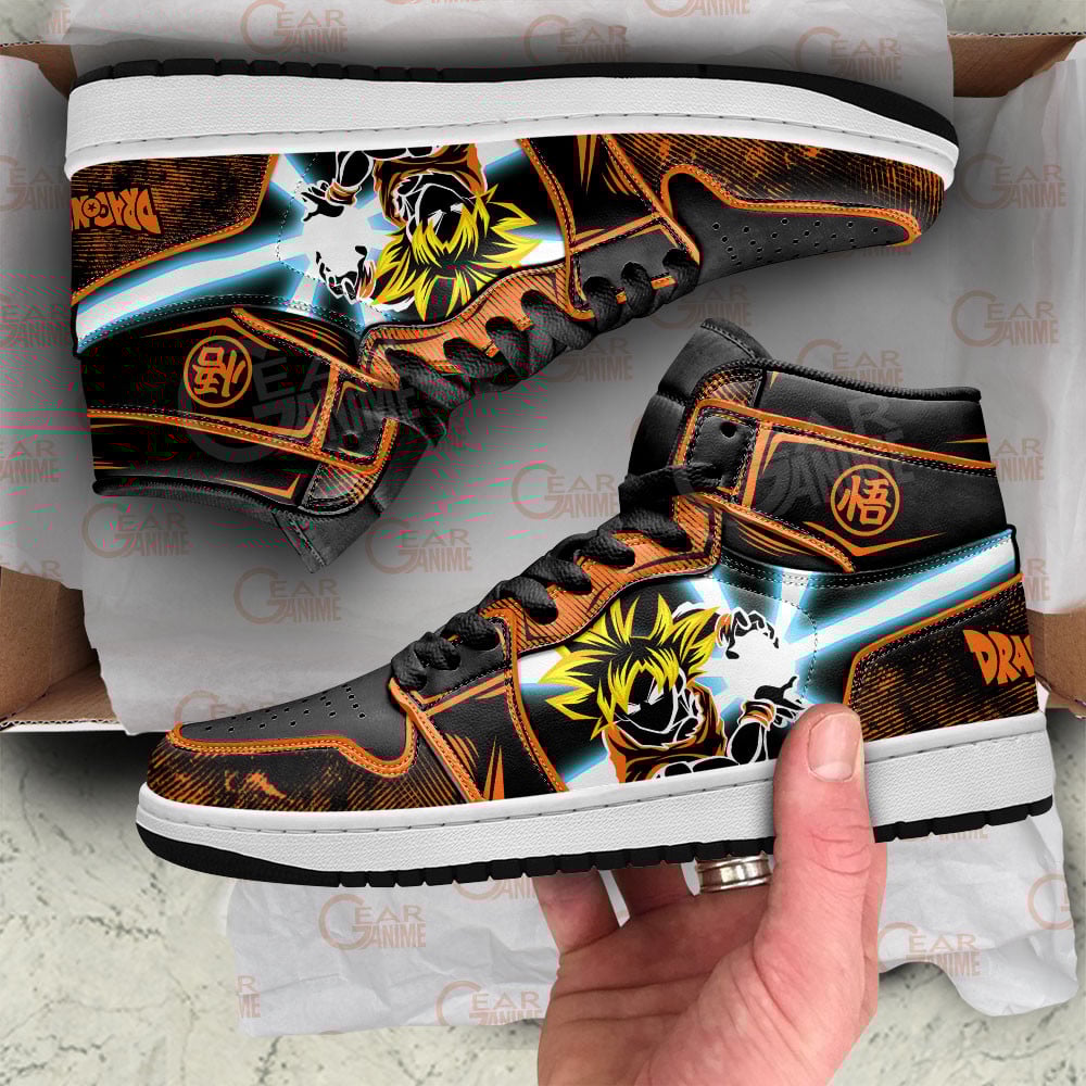 Goku Super Saiyan JD1s Sneakers Dragon Ball Anime Shoes, Air Jordan Hightop