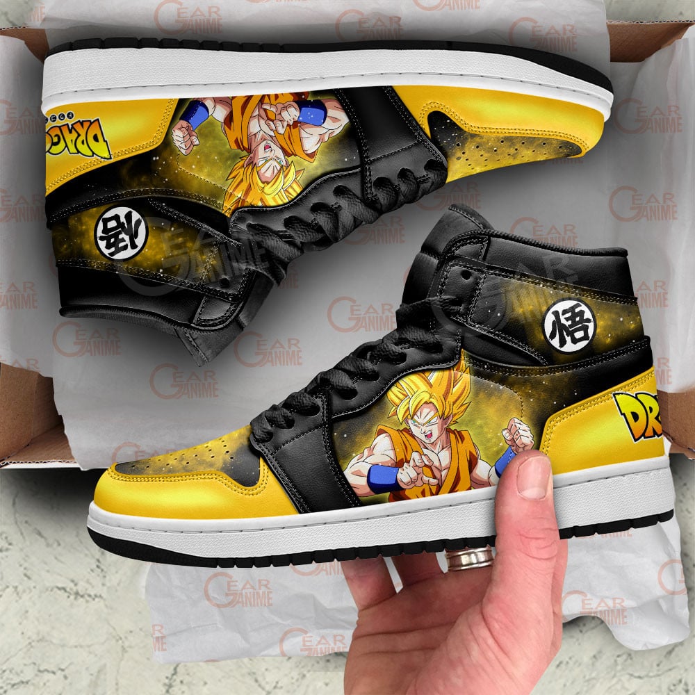 Goku Super Saiyan JD1s Sneakers Dragon Ball Anime Shoes Mix Galaxy, Air Jordan Hightop