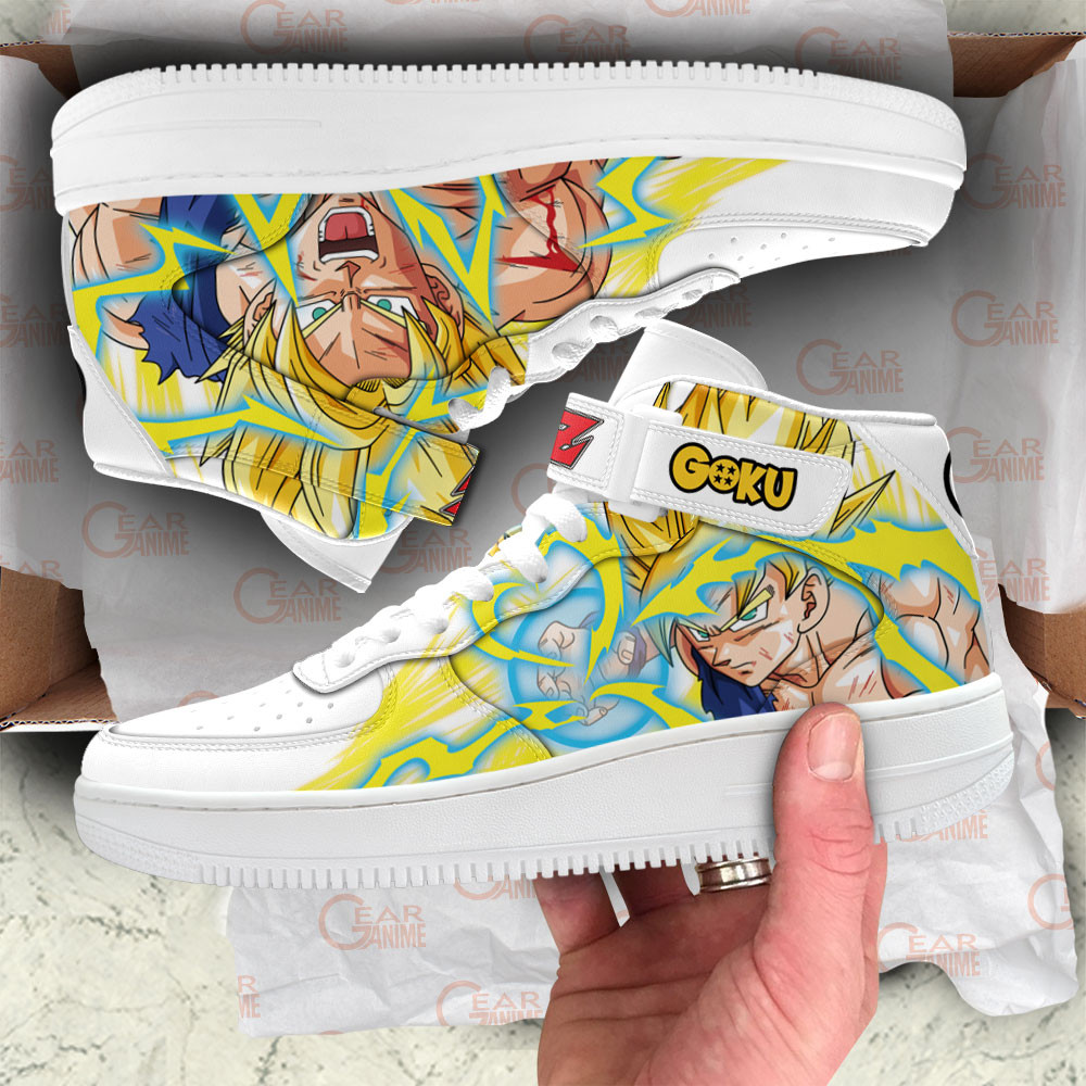 Goku Super Saiyan Sneakers Air Mid Custom Dragon Ball Anime Shoes