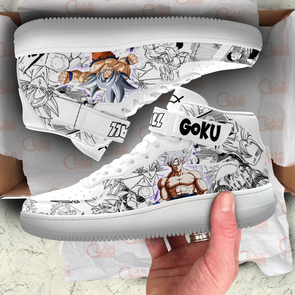 Goku Ultra Instinct Air Mid Shoes Custom Anime Mix Manga