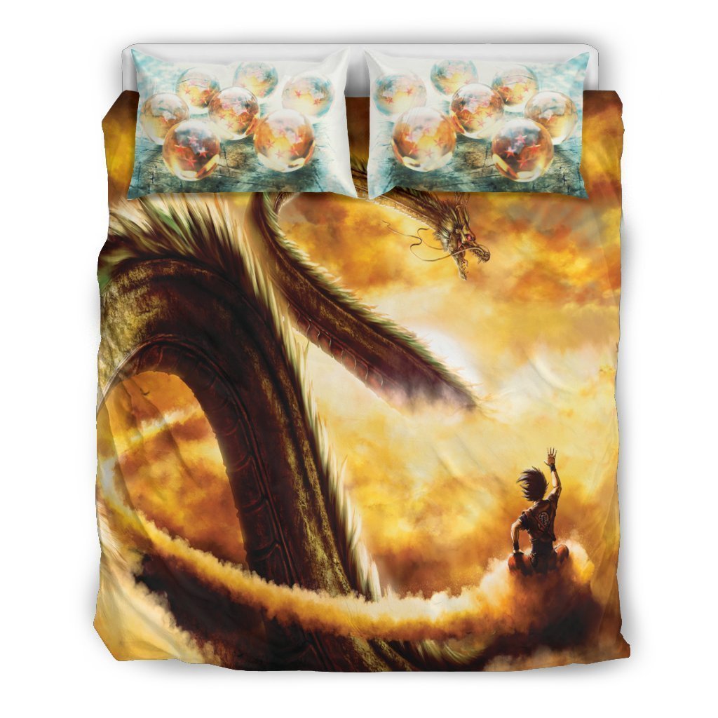 Goku With Dragon Ball In Dragon Ball Duvet Cover Bedding Set