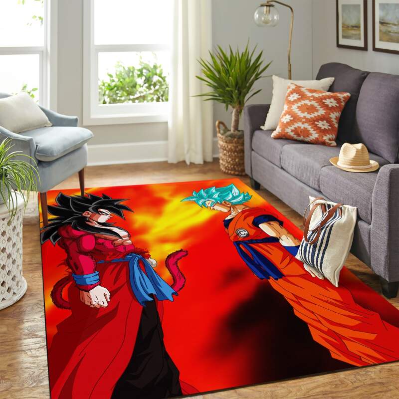 Goku Xeno Super Saiyan Vs Goku Super Saiyan Blue Carpet Rectangle Rug