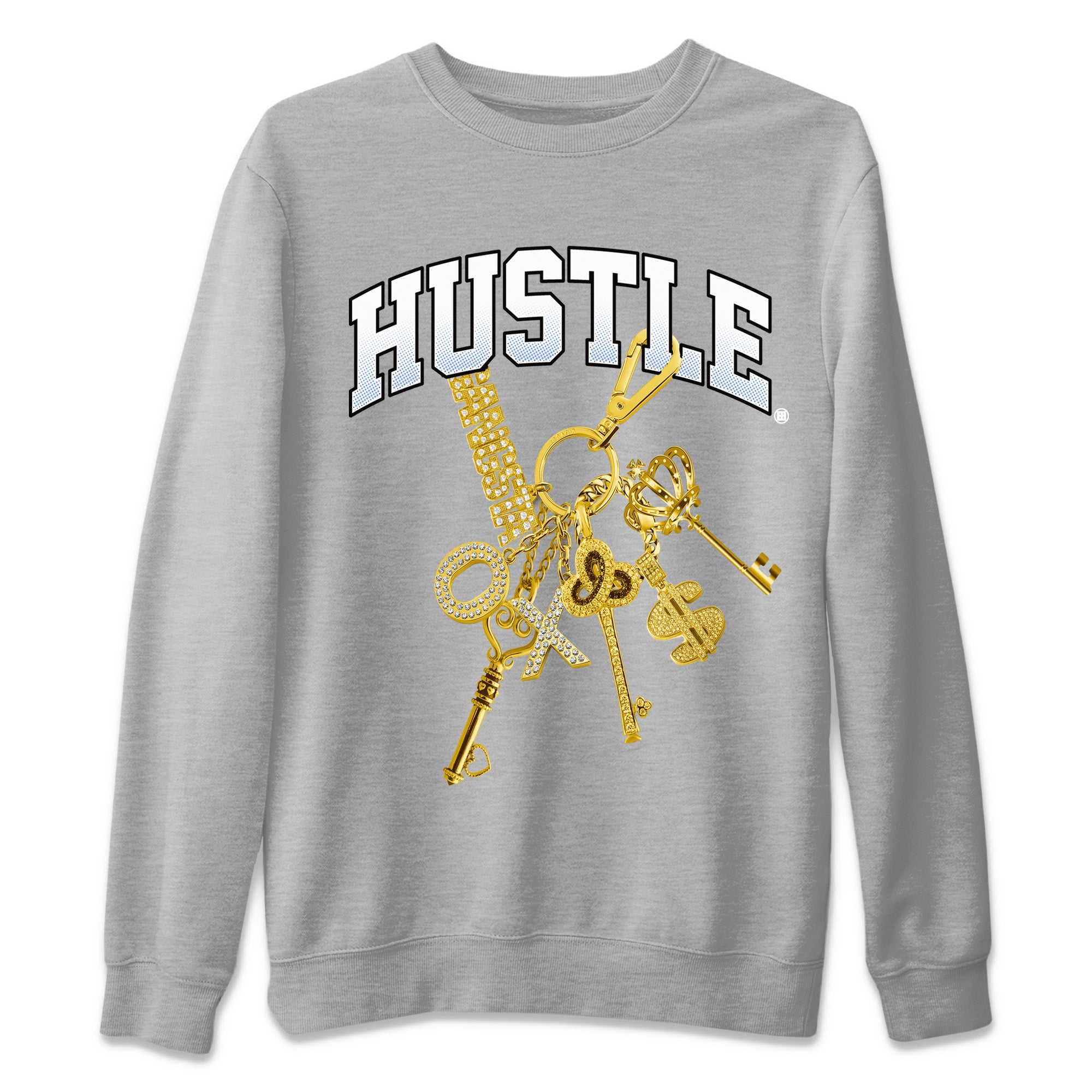 Gold Hustle Unisex Sweater – Air Jordan 11 White Cement, Sneakers Matching Sweater