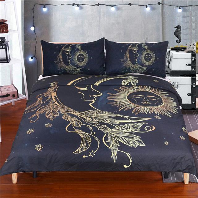 Gold Moon Accompanys Sun Duvet Cover Bedding Set