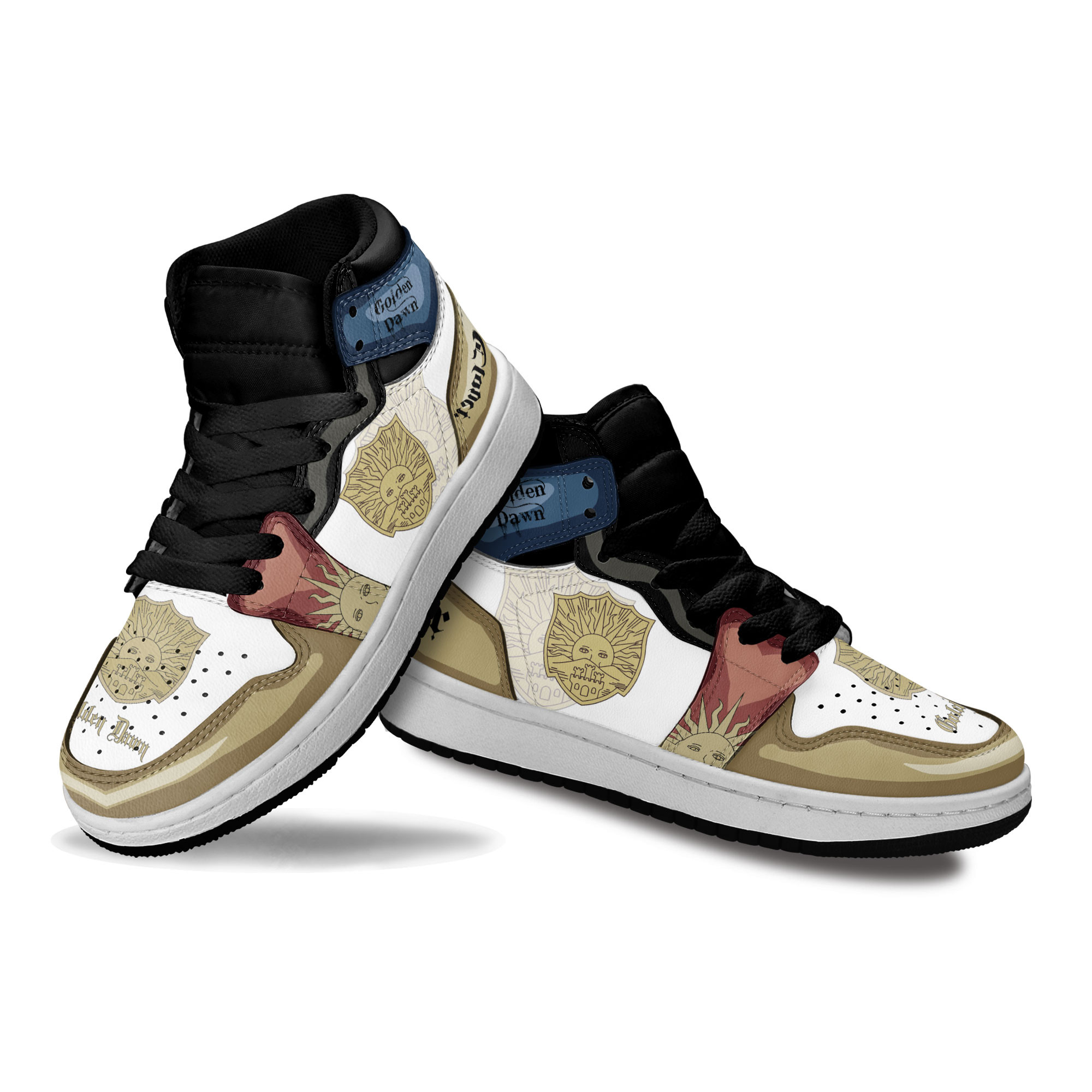 Golden Dawn Kids Sneakers Custom Black Clover Anime Shoes For Kids