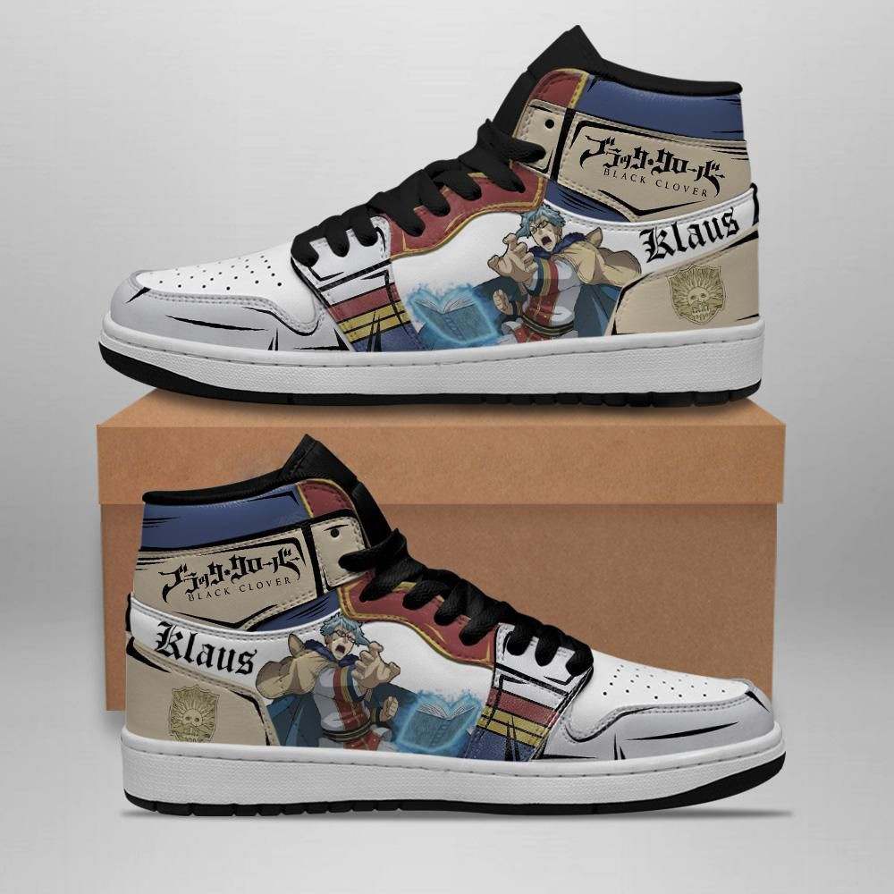 Golden Dawn Klaus Black Clover Anime 1 High Top Air Jordan Sneaker, Air Jordan Hightop