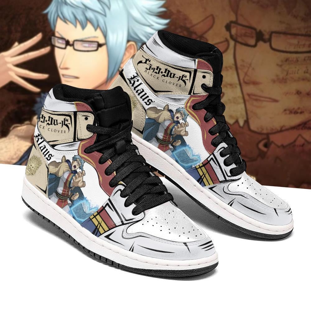 Golden Dawn Klaus JD1s Sneakers Black Clover Anime Shoes, Air Jordan Hightop