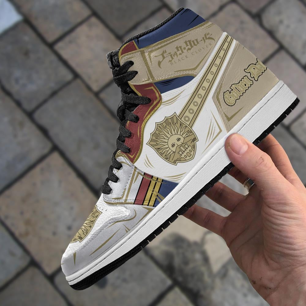 Golden Dawn Magic Knight JD1s Sneakers Black Clover JD1s Sneakers Anime, Air Jordan Hightop
