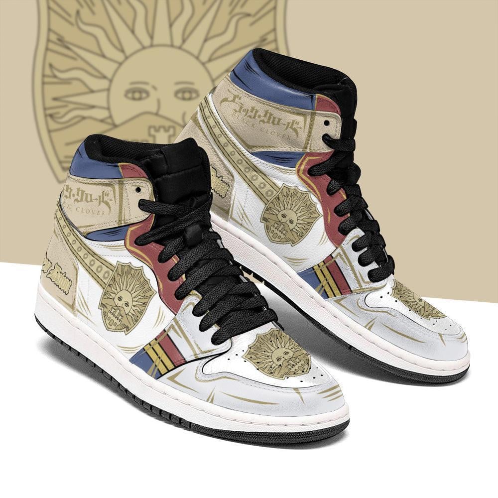 Golden Dawn Magic Knight JD1s Sneakers Black Clover JD1s Sneakers Anime, Air Jordan Hightop