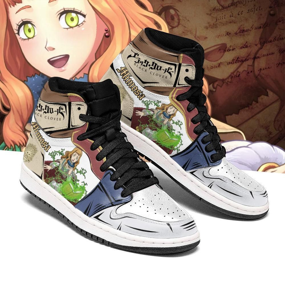 Golden Dawn Mimosa Vermillion Black Clover Anime 1 High Top Air Jordan Sneaker, Air Jordan Hightop