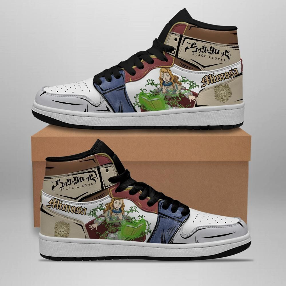 Golden Dawn Mimosa Vermillion Black Clover Anime 1 High Top Air Jordan Sneaker, Air Jordan Hightop