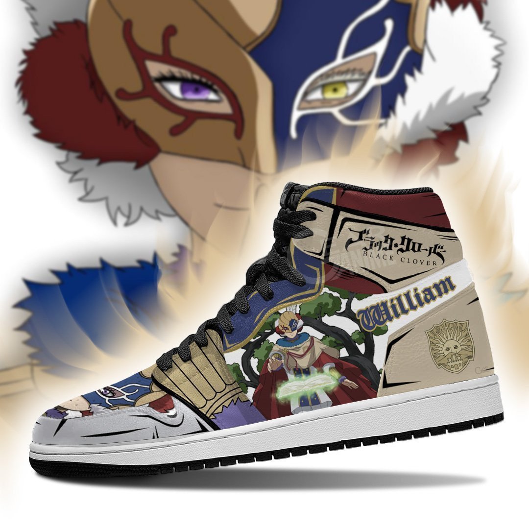 Golden Dawn William Vangeance JD1s Sneakers Black Clover Anime Shoes, Air Jordan Hightop