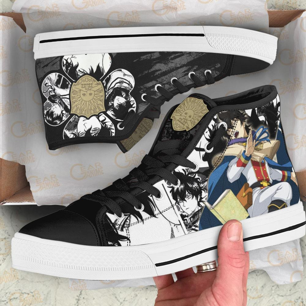 Golden Dawn Yuno High Top Shoes Custom Manga Anime Black Clover Sneakers