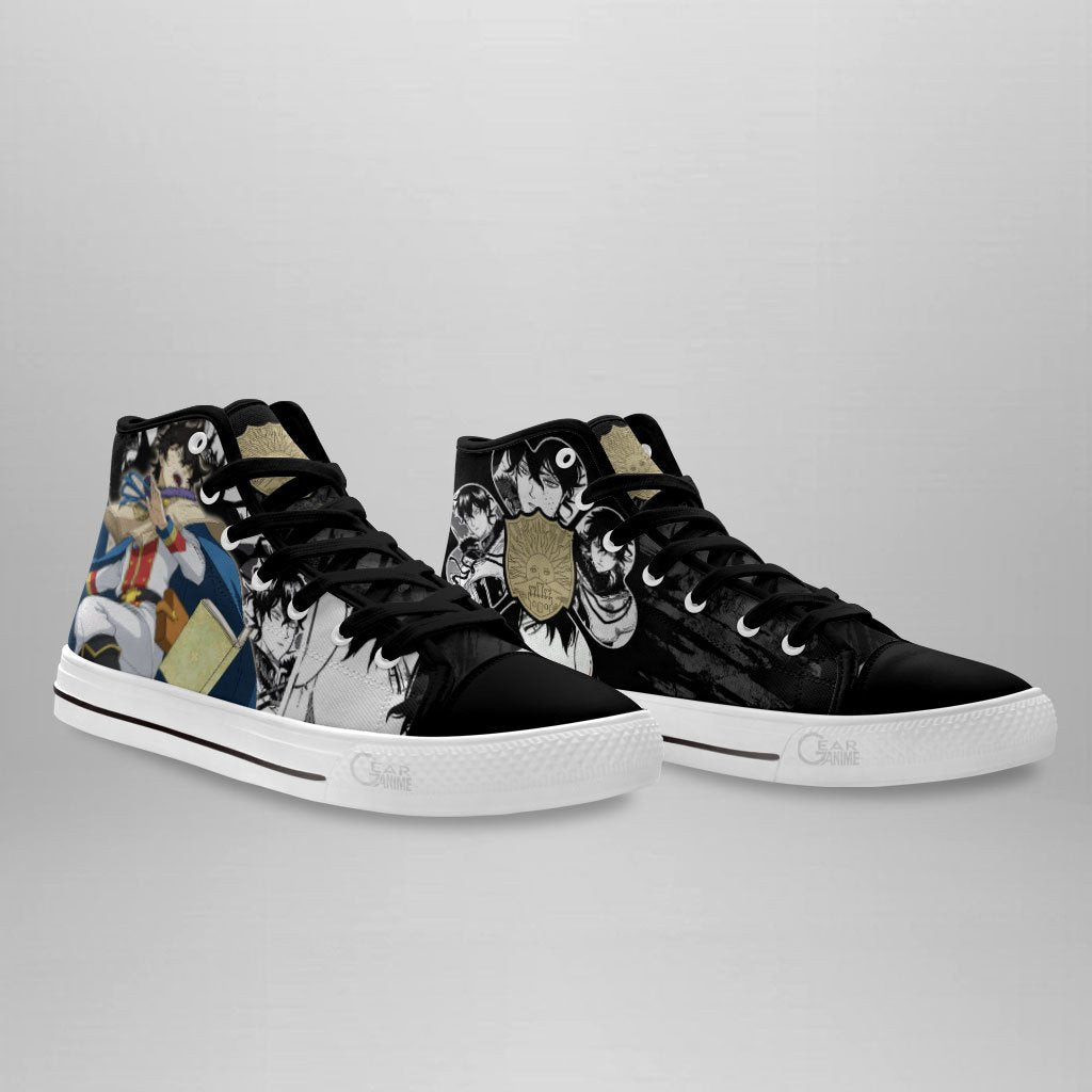 Golden Dawn Yuno High Top Shoes Custom Manga Anime Black Clover Sneakers