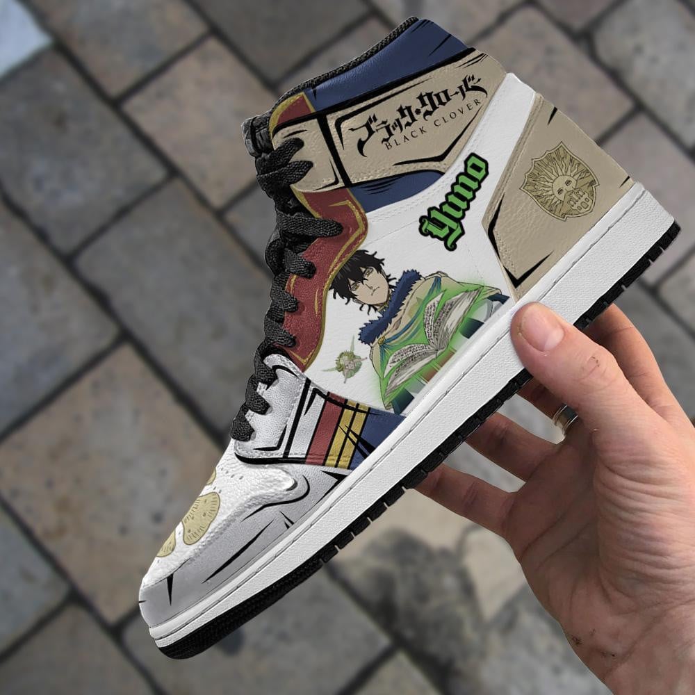 Golden Dawn Yuno JD1s Sneakers Black Clover Anime Shoes, Air Jordan Hightop