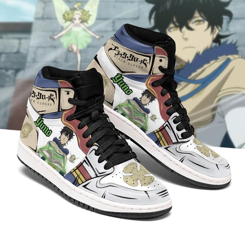Golden Dawn Yuno JD1s Sneakers Black Clover Anime Shoes, Air Jordan Hightop