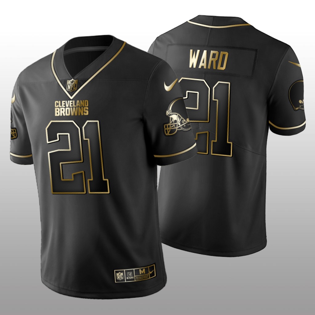 Golden Edition Vapor Untouchable Limited Browns #21 Denzel Ward Black Jersey
