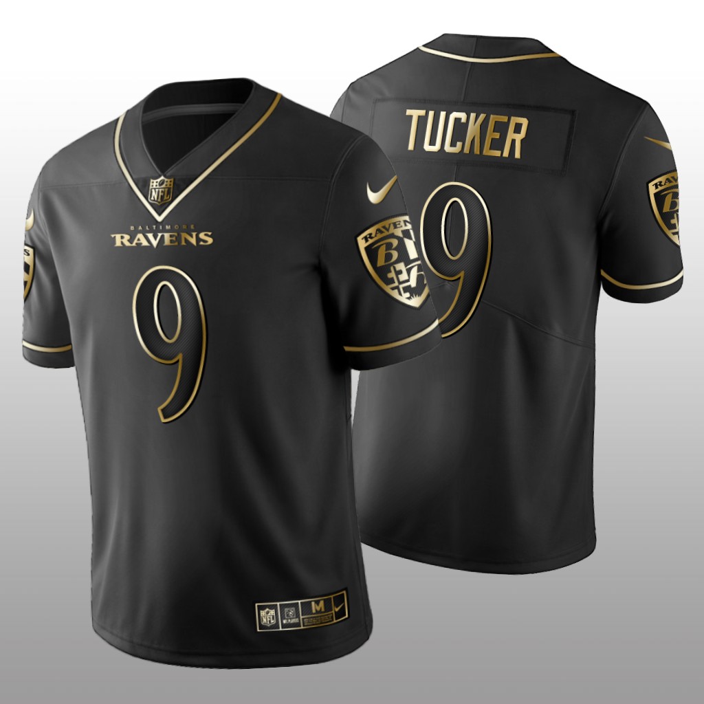 Golden Edition Vapor Untouchable Limited Ravens #9 Justin Tucker Black Jersey