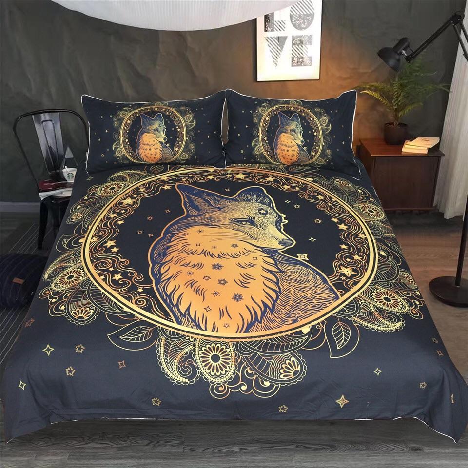 Golden Fox 3D Customized Duvet Cover Bedding Set