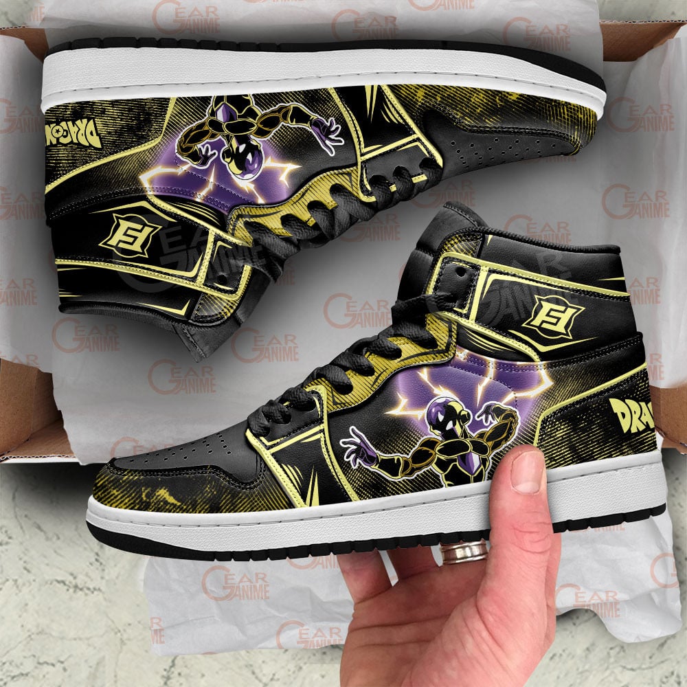 Golden Frieza JD1s Sneakers Dragon Ball Anime Shoes, Air Jordan Hightop