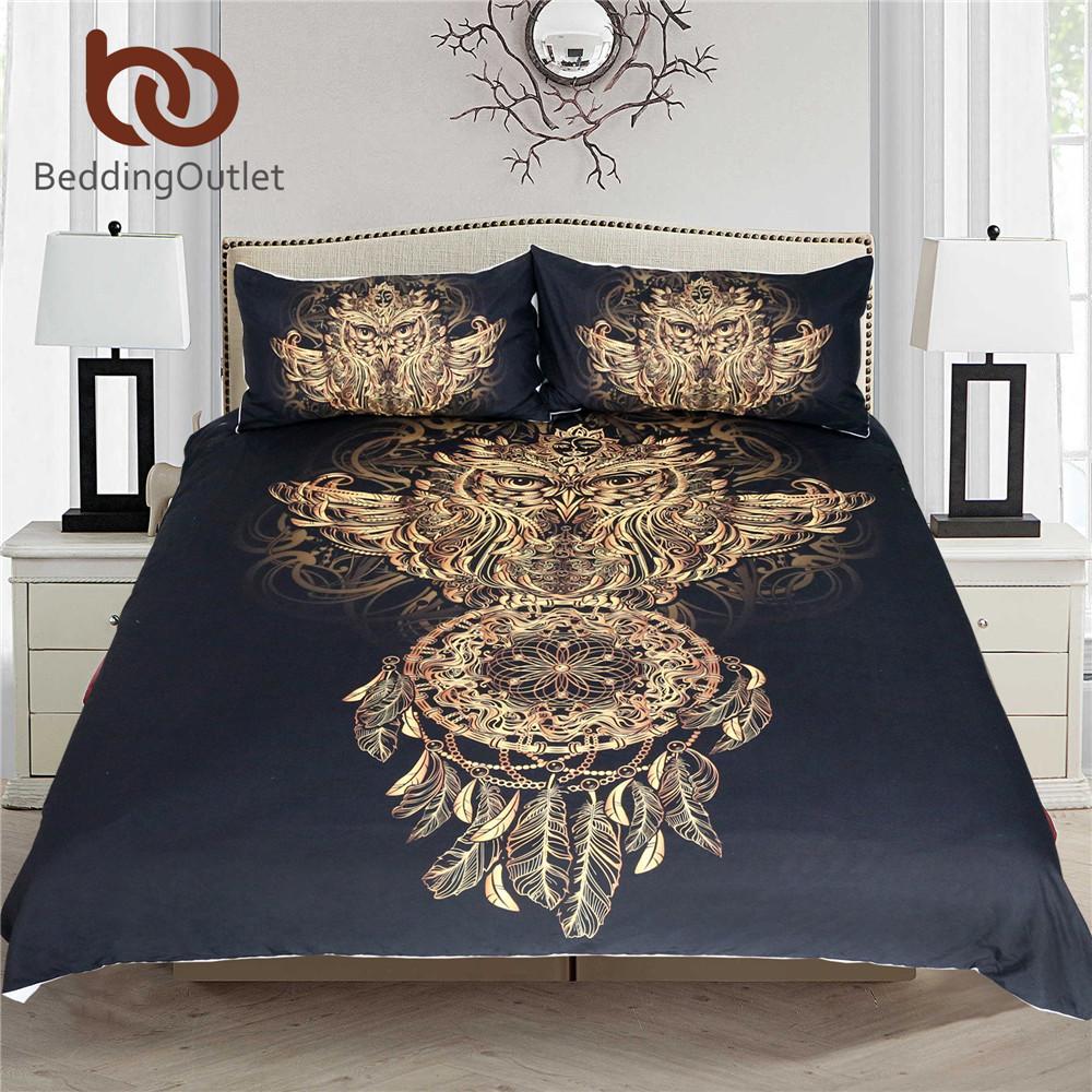 Golden Owl 3D Customized Duvet Cover Bedding Set