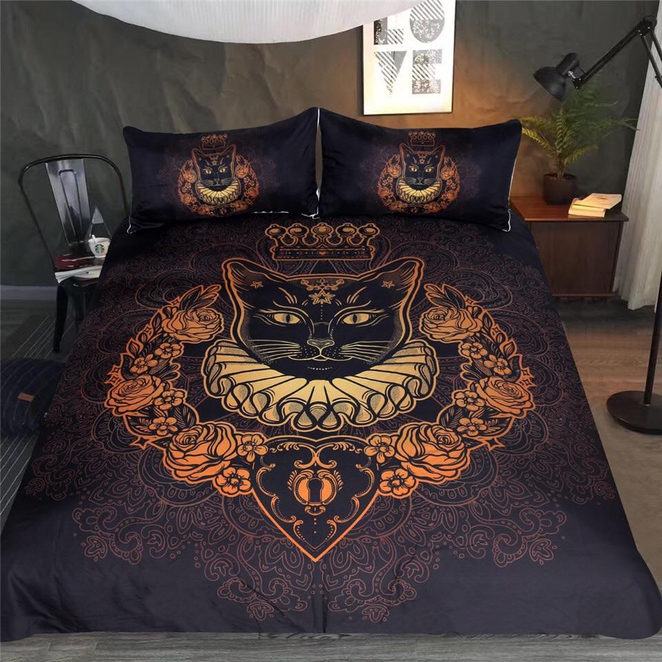 Golden Queen Cat 3D Customized Duvet Cover Bedding Set