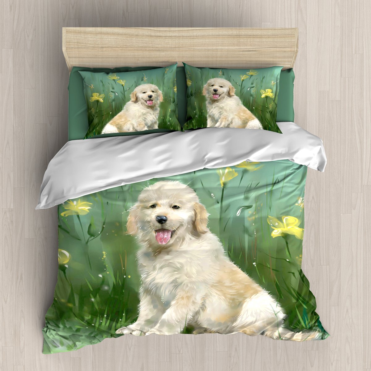 Golden R Riever Dog 3D Customized Duvet Cover Bedding Set