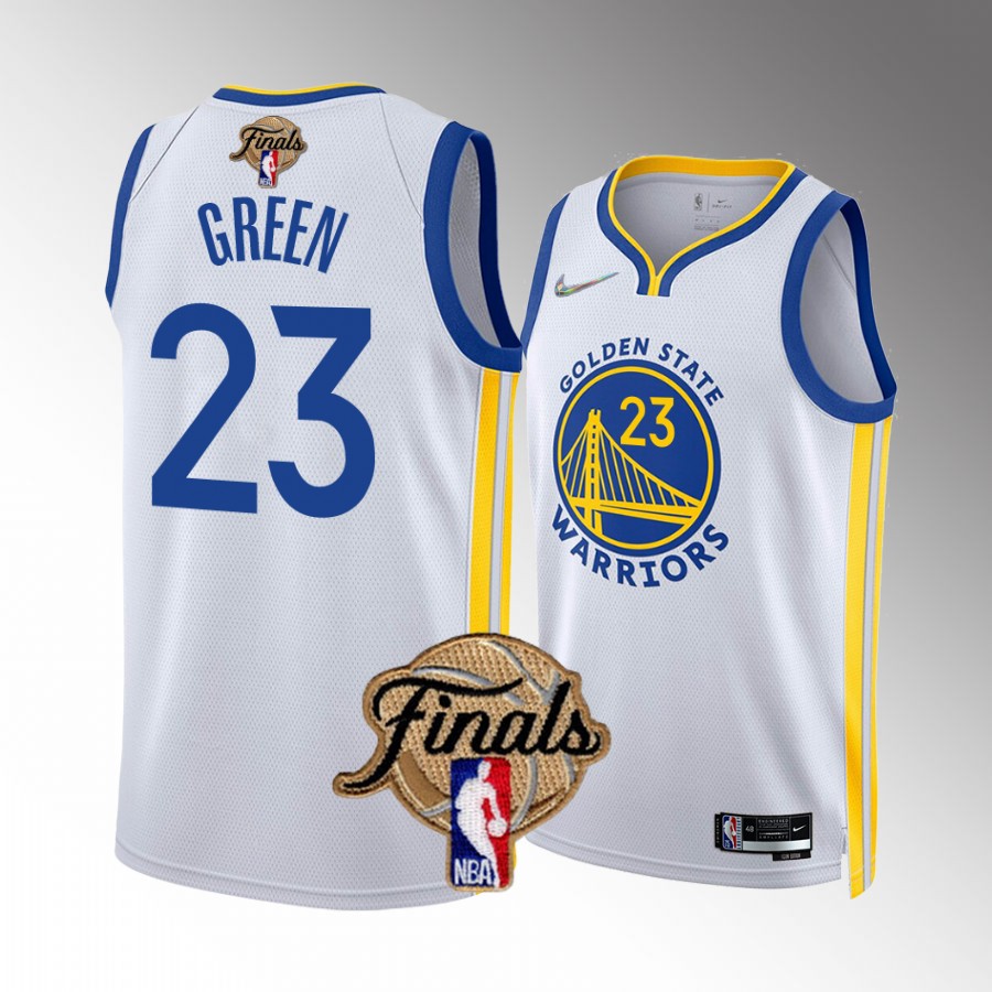 Golden State Warriors #23 Draymond Green 2022 NBA Finals White Jersey Diamond Badge