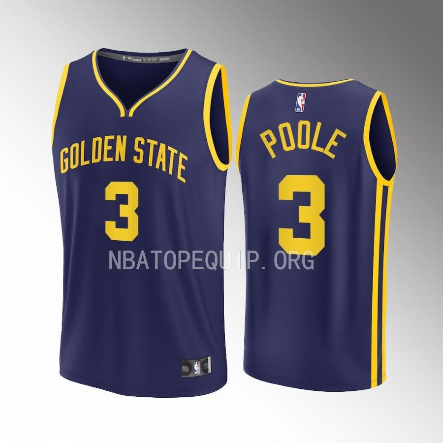 Golden State Warriors #3 Jordan Poole Statement Edition Jersey 2022-23 Fast Break Navy