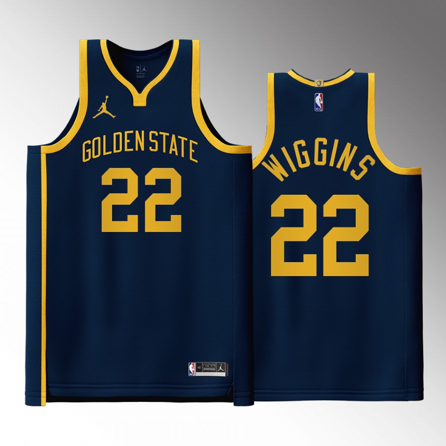 Golden State Warriors Andrew Wiggins 2022 Statement Edition Navy #22 Jersey