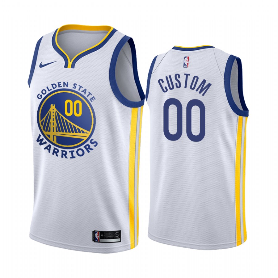 Golden State Warriors Custom White Association New Uniform Jersey