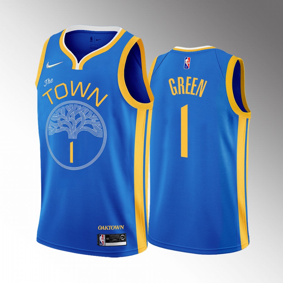 Golden State Warriors JaMychal Green 2022-23 Earned Edition Blue #1 Jersey