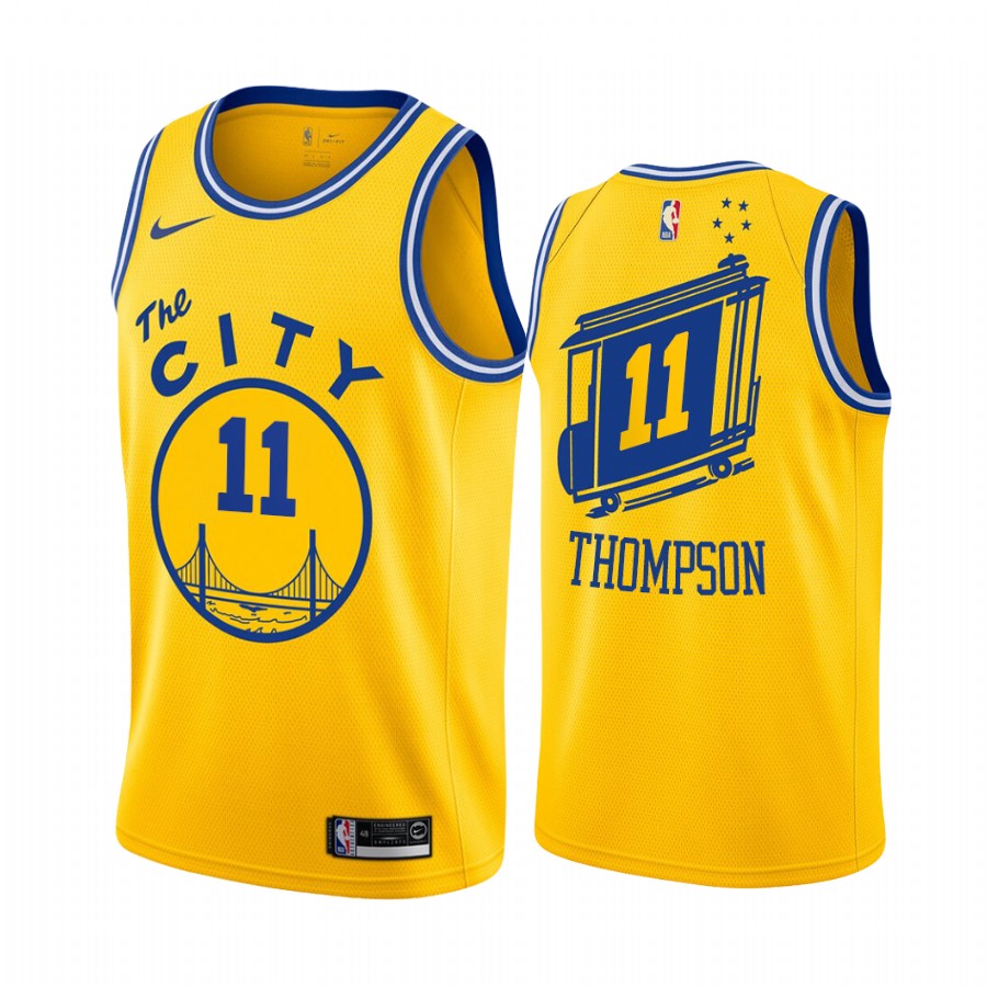 Golden State Warriors Klay Thompson Gold 2019-20 Hardwood Classics Jersey