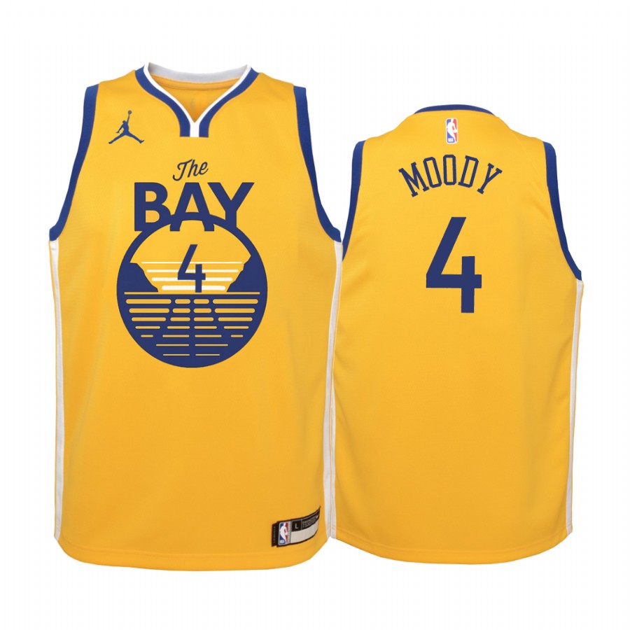 Golden State Warriors Moses Moody Statement Edition Gold Youth Jersey 2021 NBA Draft #4