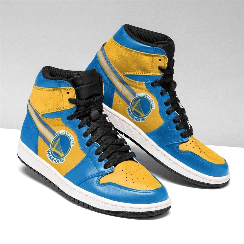 Golden State Warriors NBA Fashion Sneakers Basketball Shoes Leather High Top Air Jordan Sneaker, Air Jordan Hightop
