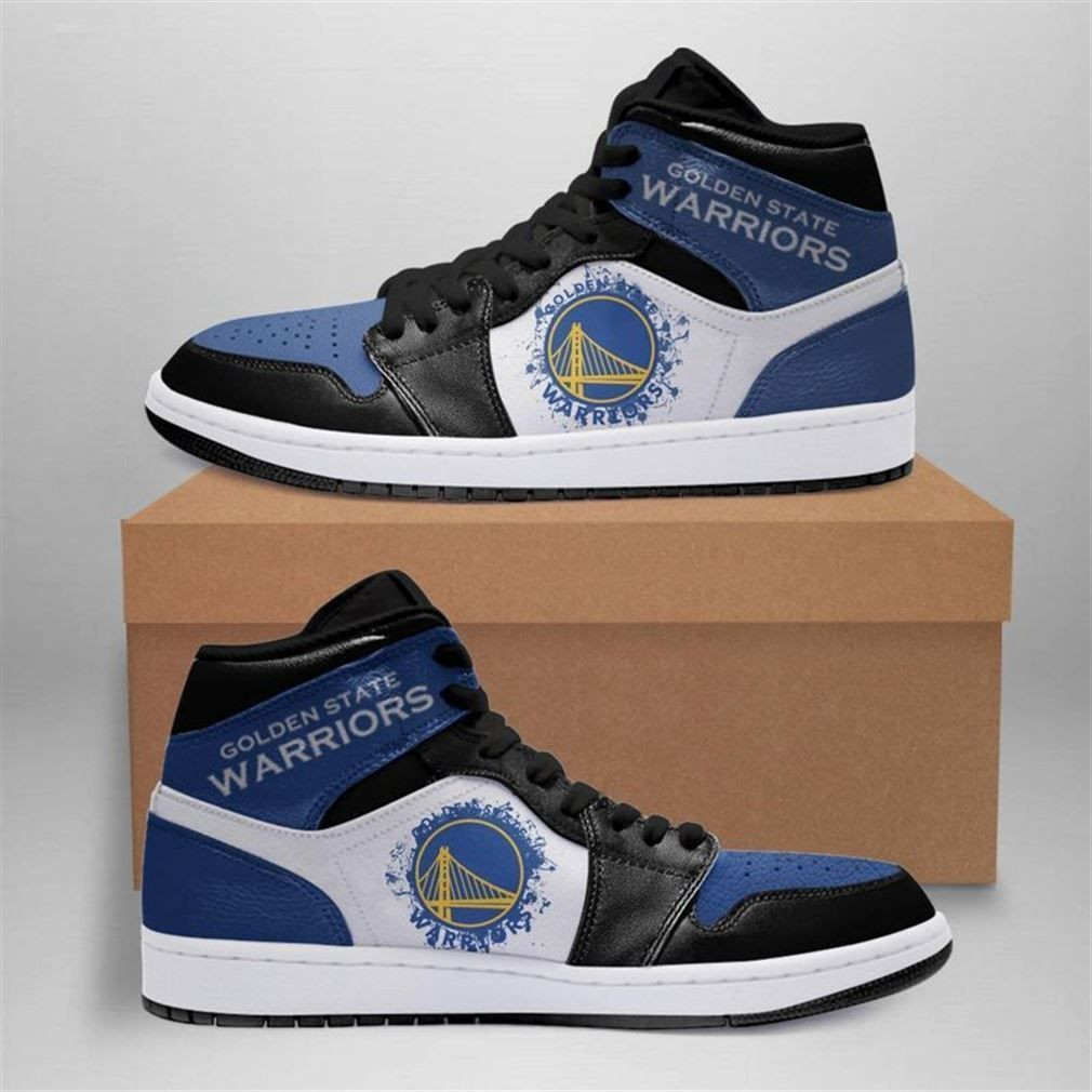 Golden State Warriors NBA Fashion Sneakers Basketball Shoes Leather High Top Air Jordan Sneaker, Air Jordan Hightop