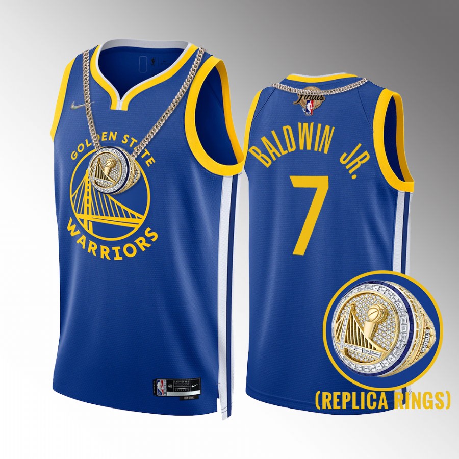 Golden State Warriors Patrick Baldwin Jr. 2022 NBA Champions Jersey Royal #7 Ring
